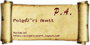 Polgári Anett névjegykártya